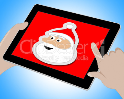 Santa Online Indicates Merry Christmas And Computing