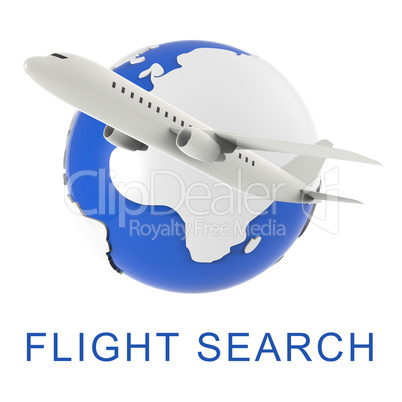 Flight Search Shows Gathering Data And Air 3d Rendering