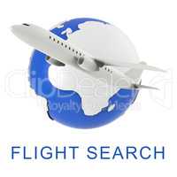 Flight Search Shows Gathering Data And Air 3d Rendering