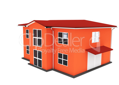 detached house, 3D-Illustration