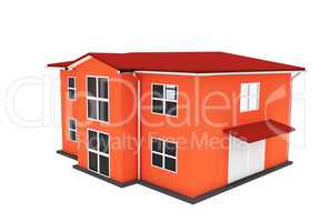 detached house, 3D-Illustration