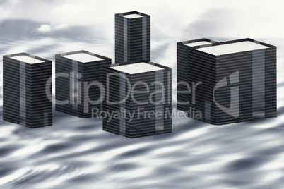 Flooded city,3D-illustration