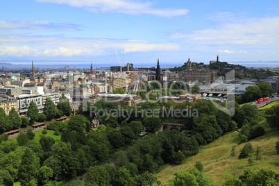 A view over Edinburgh from Castle Hill, Scotland