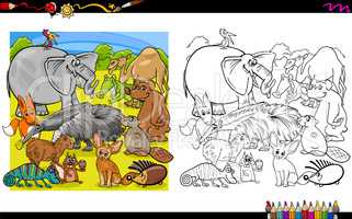 animal group coloring book