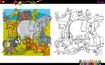 animal characters coloring book