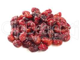 Dried cranberries on white