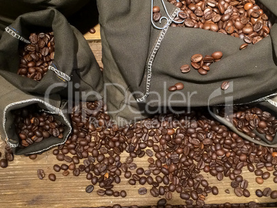 coffee beans on bags