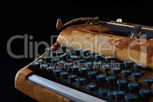 Typewriter, Waiting for Inspiration. Vintage Rusty Typewriter Ma