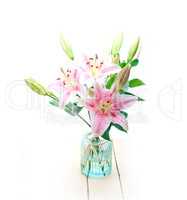 pink lily flower bouquet