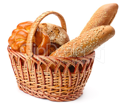 Sliced bread in basket