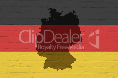 Deutschland Flagge auf einer Steinmauer