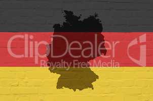 Deutschland Flagge auf einer Steinmauer