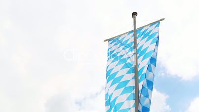 Bavarian flag with cloudy sky