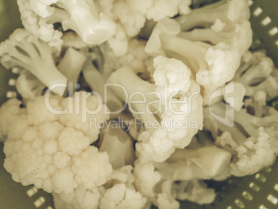 Cauliflower vegetable vintage desaturated