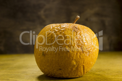 Rotten wrinkled apple