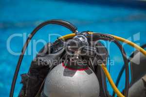 Diving equipment in detailed view