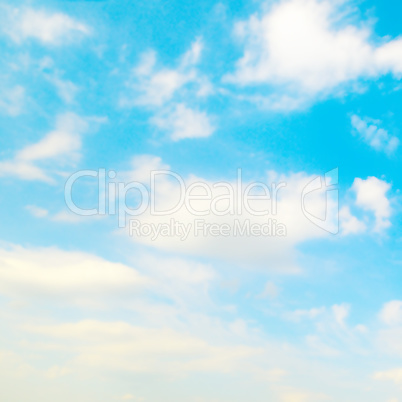 blue sky, cirrus and cumulus clouds