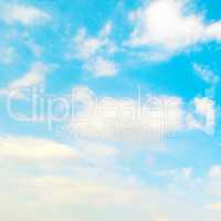 blue sky, cirrus and cumulus clouds