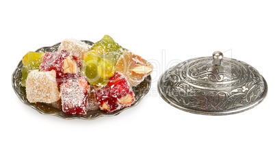 Turkish Delight in a candy isolated on white background