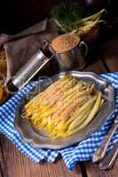 yellow string bean with bread crumbs