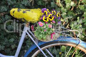 Fahrrad mit Blumenschmuck