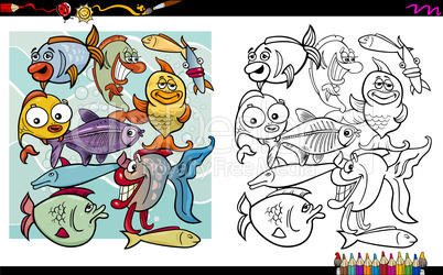 fish characters coloring page