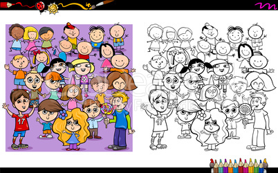 kid characters coloring book