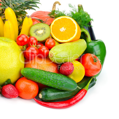 fruits and vegetables isolated on white background fruits and vegetables isolated on white background