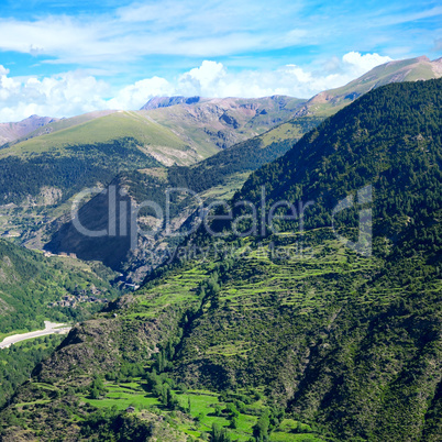 beautiful mountain landscape and sky