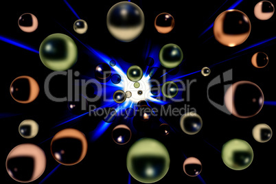 Colorful glass beads as wallpaper, 3d illustration