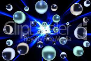 Colorful glass beads as wallpaper, 3d illustration