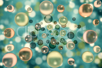 Colorful glass beads as wallpaper, 3d illustration