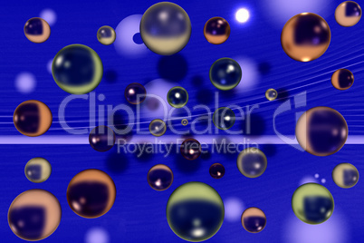 Colorful glass beads as wallpaper, 3d illustration