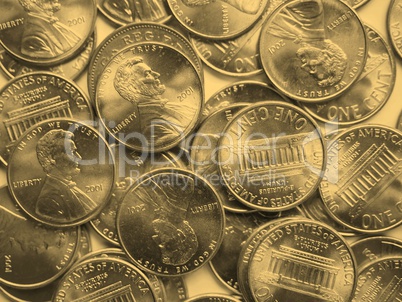 Dollar coins background - vintage