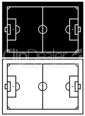 Black and white soccer field