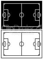 Black and white soccer field