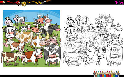 cow characters coloring book