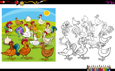 chicken characters coloring book