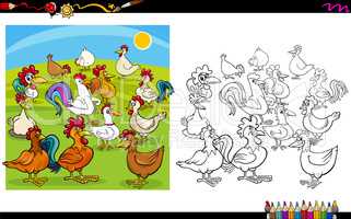 chicken characters coloring book