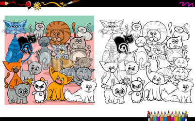 cat characters coloring page