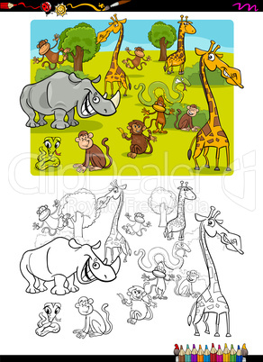 safari animals coloring page