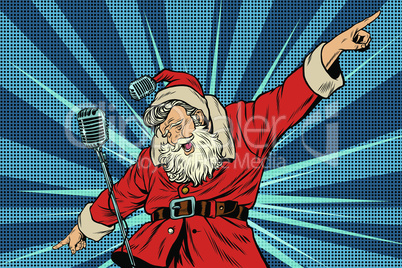 Santa Claus superstar singer on stage
