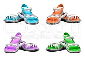 Set of multicolor summer sandals