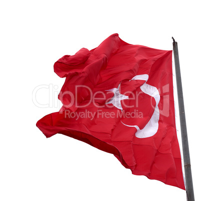 Flag of Turkey waving in wind