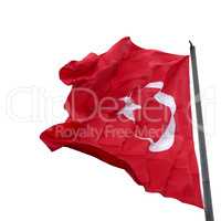 Flag of Turkey waving in wind