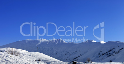 Panoramic view on off-piste slope in early morning Panoramic view on off-piste slope in early morning