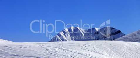 Panoramic view on off-piste slope