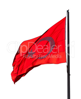 Flag of Turkey waving in wind evening