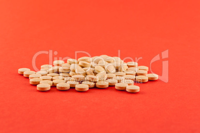 Closeup of various pills of supplement
