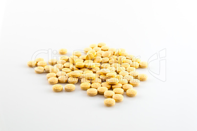 Closeup of various pills of supplement